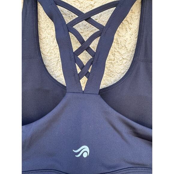 Ideology Black Lace Back Sports Bra XS NWT - Picture 3 of 5